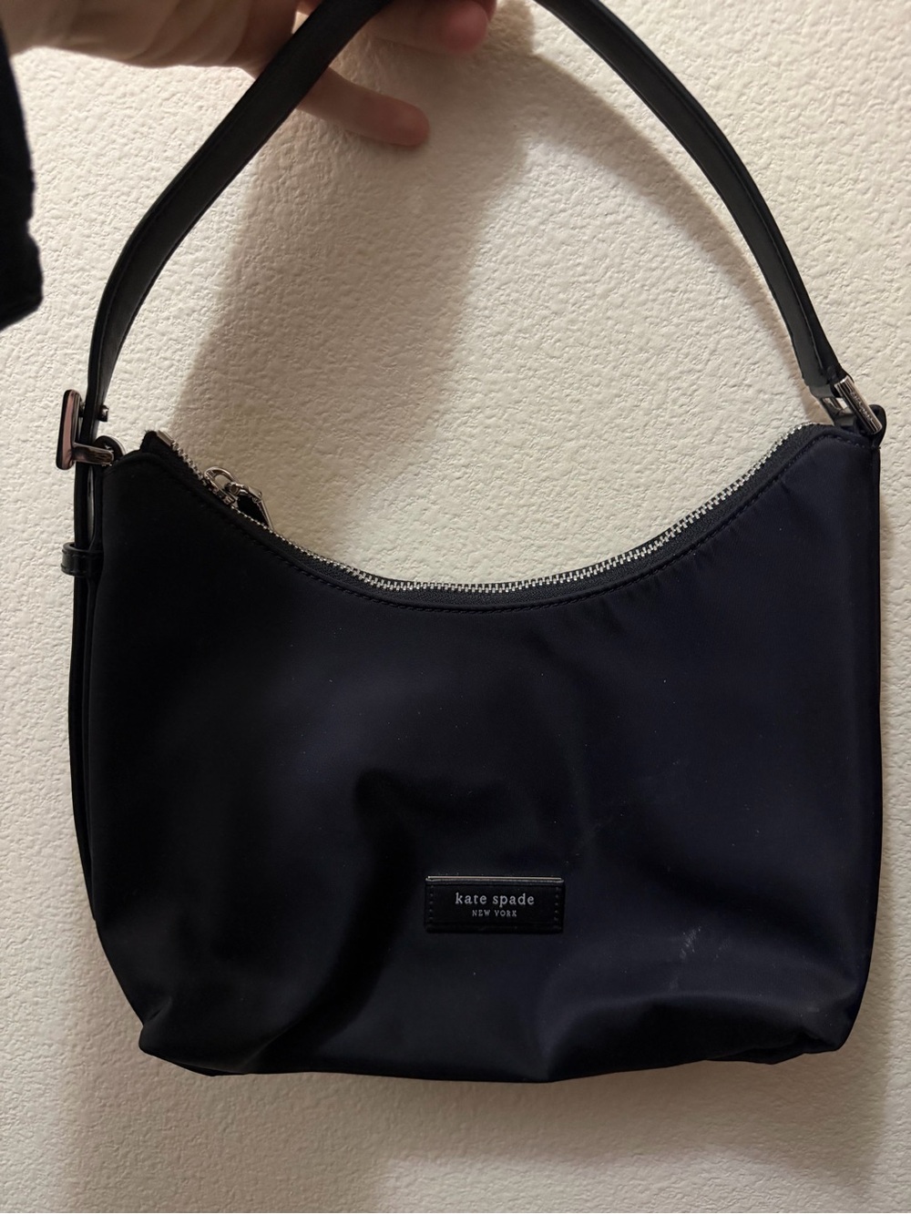 kate spade Black Nylon Shoulder Bag with Leather Strap